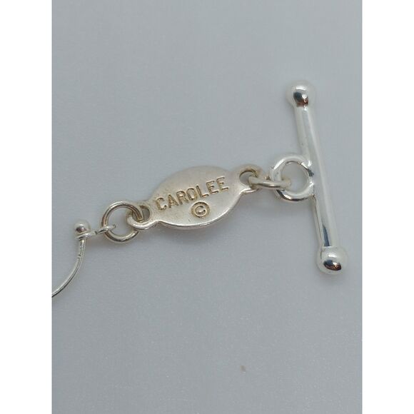 Vintage Signed Carolee Faux Pearl Silver Tone Link 16" Chain Necklace - Picture 5 of 6